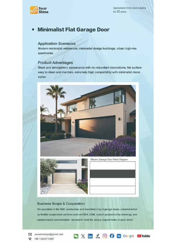 Puertas de garaje planas y minimalistas