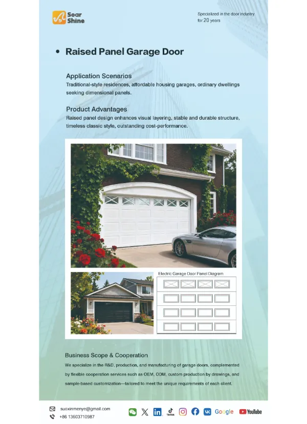 Puertas de garaje con paneles elevados