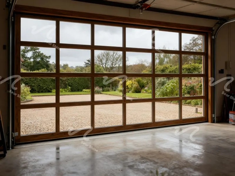 Puerta de garaje de aluminio de vista completa