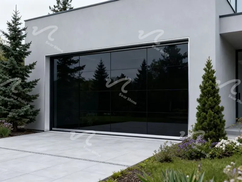 Puerta de garaje de aluminio de vista completa