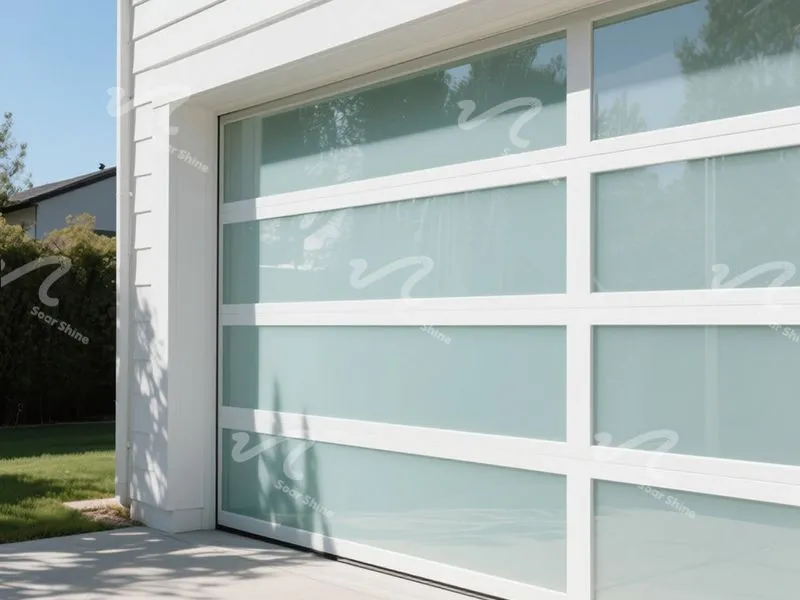 Puerta elevadora de aluminio de vista completa